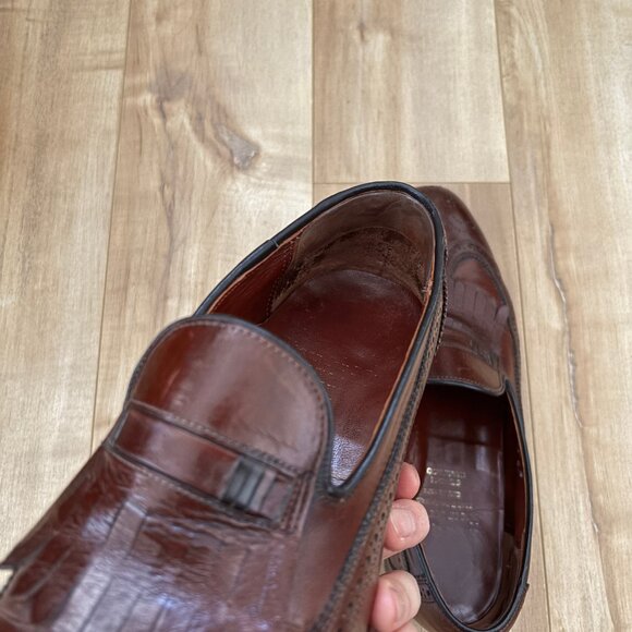 Vintage Dack’s Kangaroo Leather Kilted Wingtip Loafers Size 8.5D - Picture 4 of 10